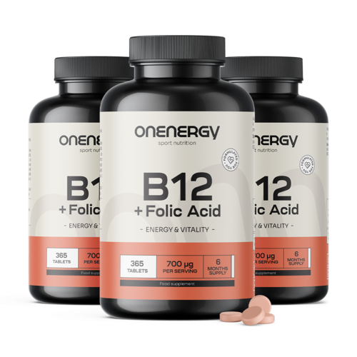 3x Witamina B12 + kwas foliowy, razem 1095 tabletek