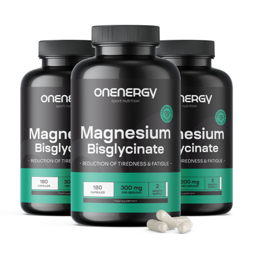 3x Bisglicynian magnezu 300 mg, razem 540 kapsułek