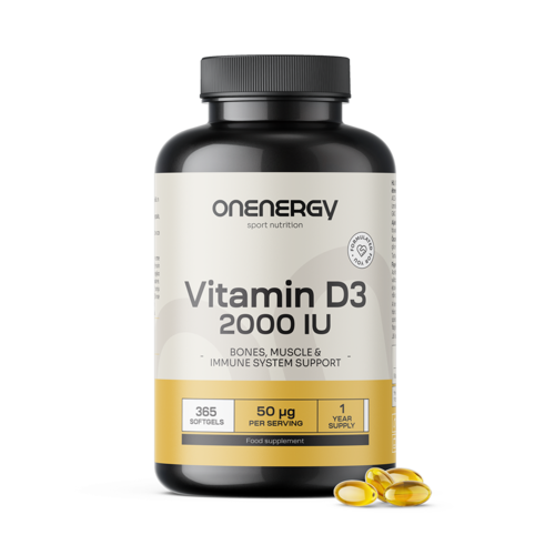 Witamina D3 2000 j.m., 365 miękkich kapsułek