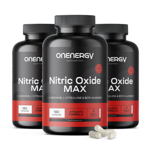 3x Nitric Oxide Max – complexe avec arginine, citrulline et bêta-alanine, ensemble 540 gélules