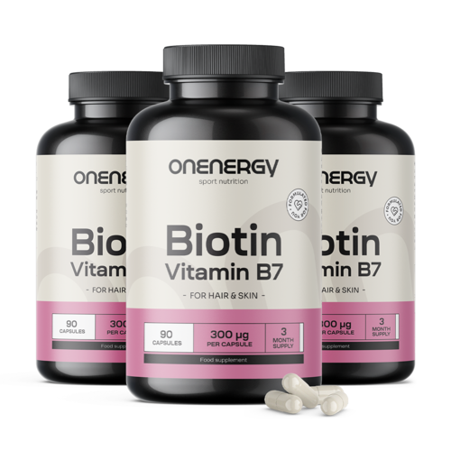 3x Biotine – vitamine B7, ensemble 270 gélules