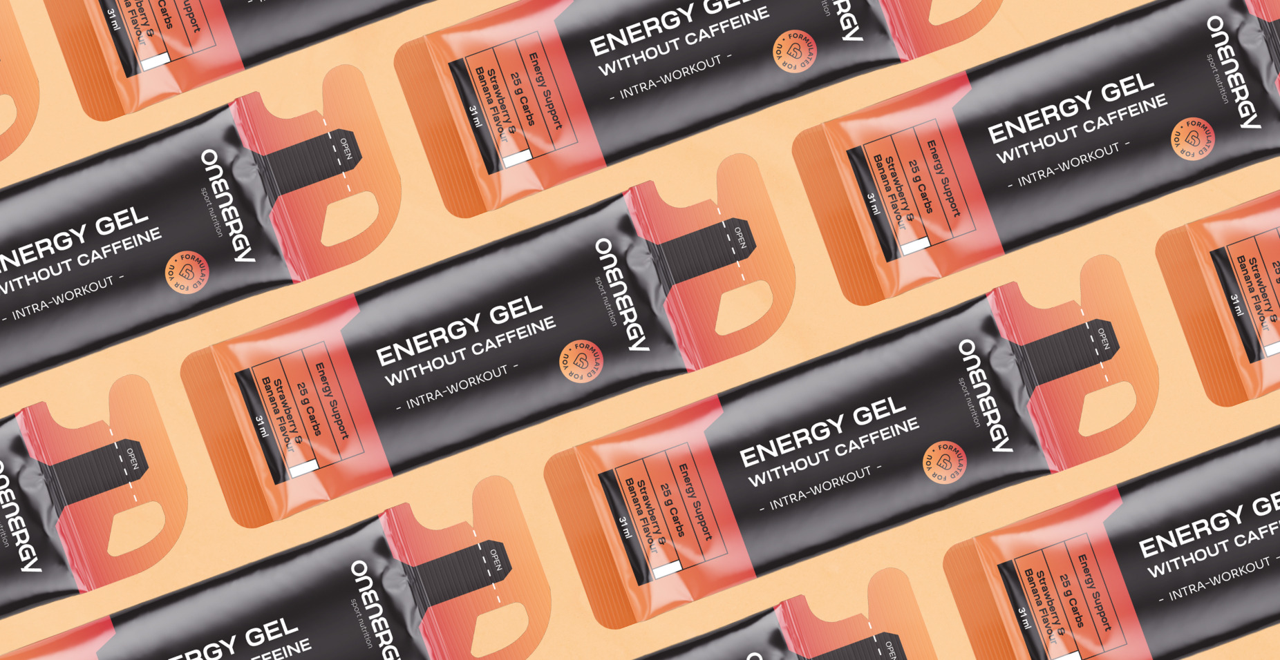 Gel energético sem cafeína – morango e banana