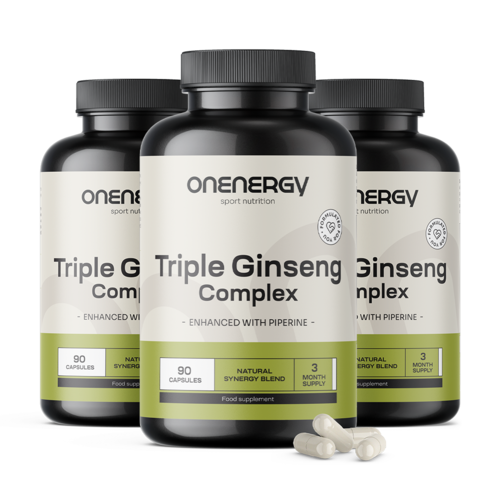 3x Trojitý ženšen komplex, spolu 270 kapsúl