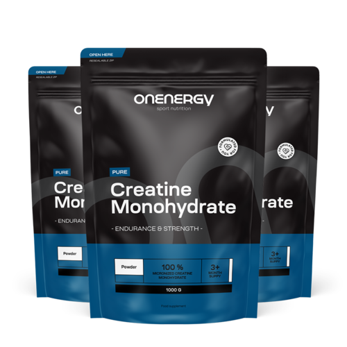 3x Pure Kreatinmonohydrat in Pulverform, zusammen 3000 g