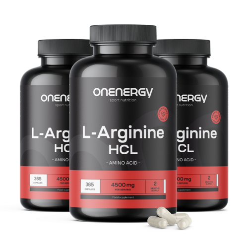 3x L-αργινίνη HCL 4500 mg, συνολικά 1095 κάψουλες