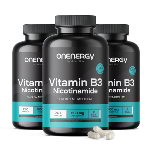 3x Βιταμίνη Β3 500 mg - νικοτιναμίδη, συνολικά 720 κάψουλες