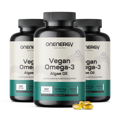 3x Vegan Ωμέγα 3 από άλγη 1000 mg, συνολικά 1080 μαλακές κάψουλες