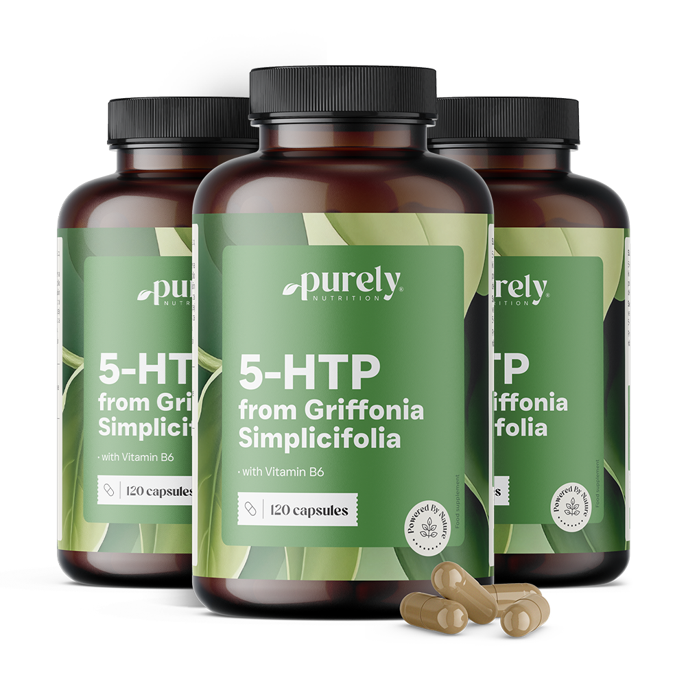 3x 5-HTP 150 mg – Griffonia simplicifolia, zusammen 360 Kapseln
