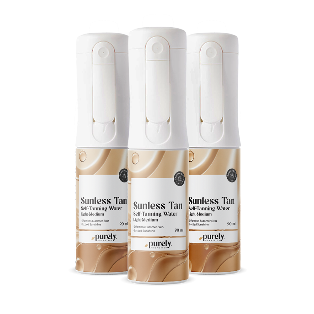 3x Sunless Tan – brume autobronzante pour le corps (Light–Medium), ensemble 270 ml