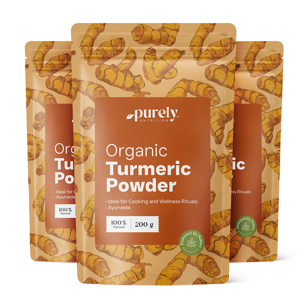3x Curcuma BIO en poudre, ensemble 600 g